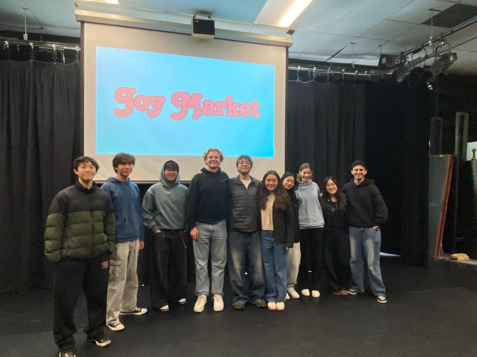 Joy Market team members organizing food donations